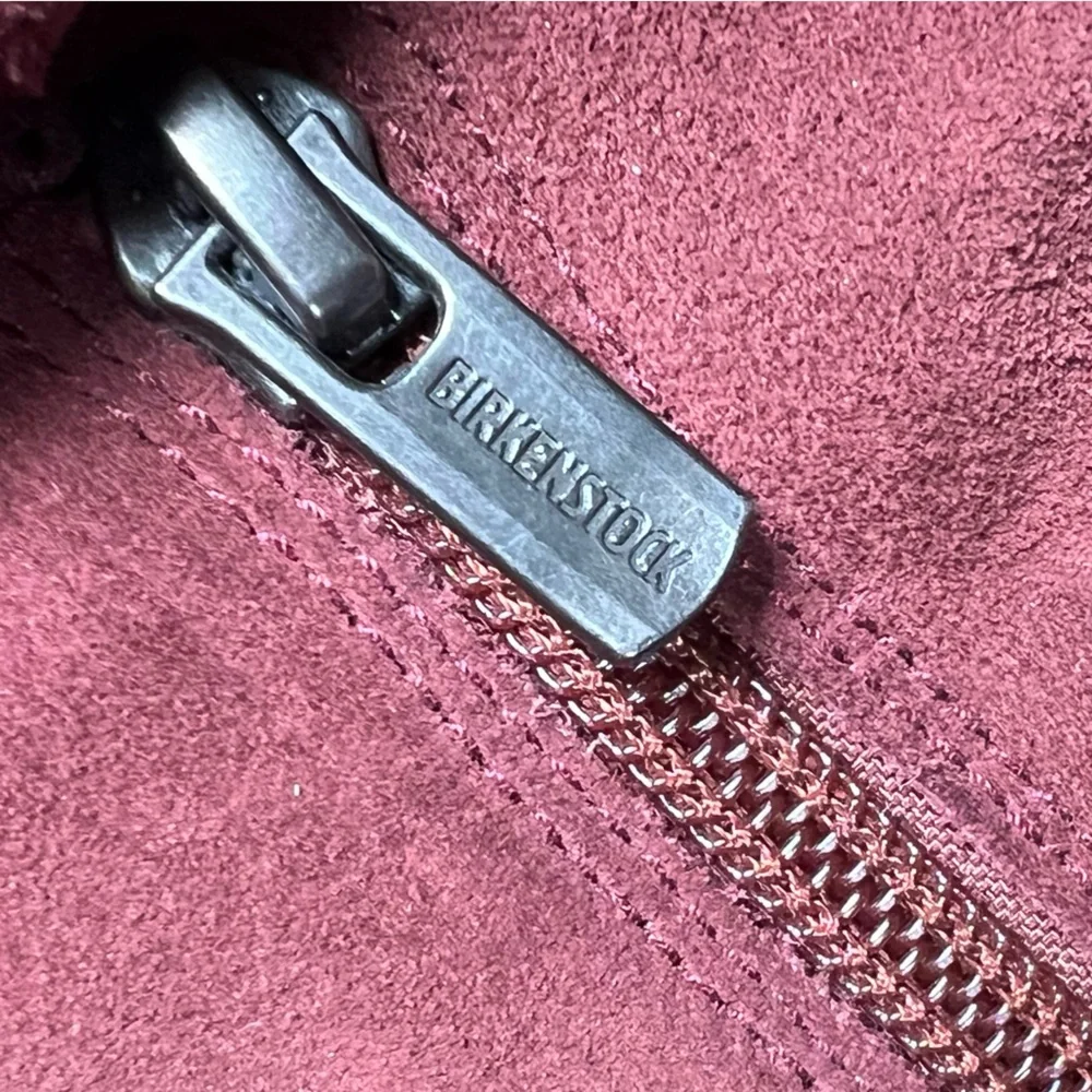 Birkenstock Luton Port Wine Suede Ankle Boots Burgundy Red Side Zip